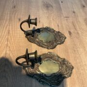 2 antike Wandkerzenhalter aus Messing (Antiquität, Shabby, Deko)