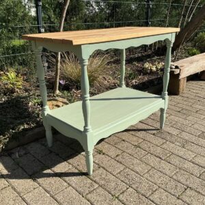 Beistelltisch, Holztisch, Ablage (AloeVera-farben,Shabby, Landhaus)