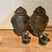 2 antike Wandkerzenhalter aus Messing (Antiquität, Shabby, Deko)