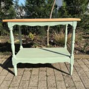 Beistelltisch, Holztisch, Ablage (AloeVera-farben,Shabby, Landhaus)
