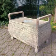 Antike Sitztruhe, Sitzbank, Nähkasten, Aufbewahrung (Shabby, Landhaus)