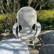 2 Sessel + Tisch, Rattanmöbel, Sitzgruppe, Balkonmöbel (Antiquität) 2 Sessel + Tisch, Rattanmöbel, Sitzgruppe, Balkonmöbel (Antiquität)