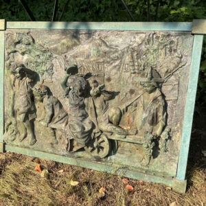 Antikes gusseisernes Relief, Traubenernte (Wandbild, Dekoration)